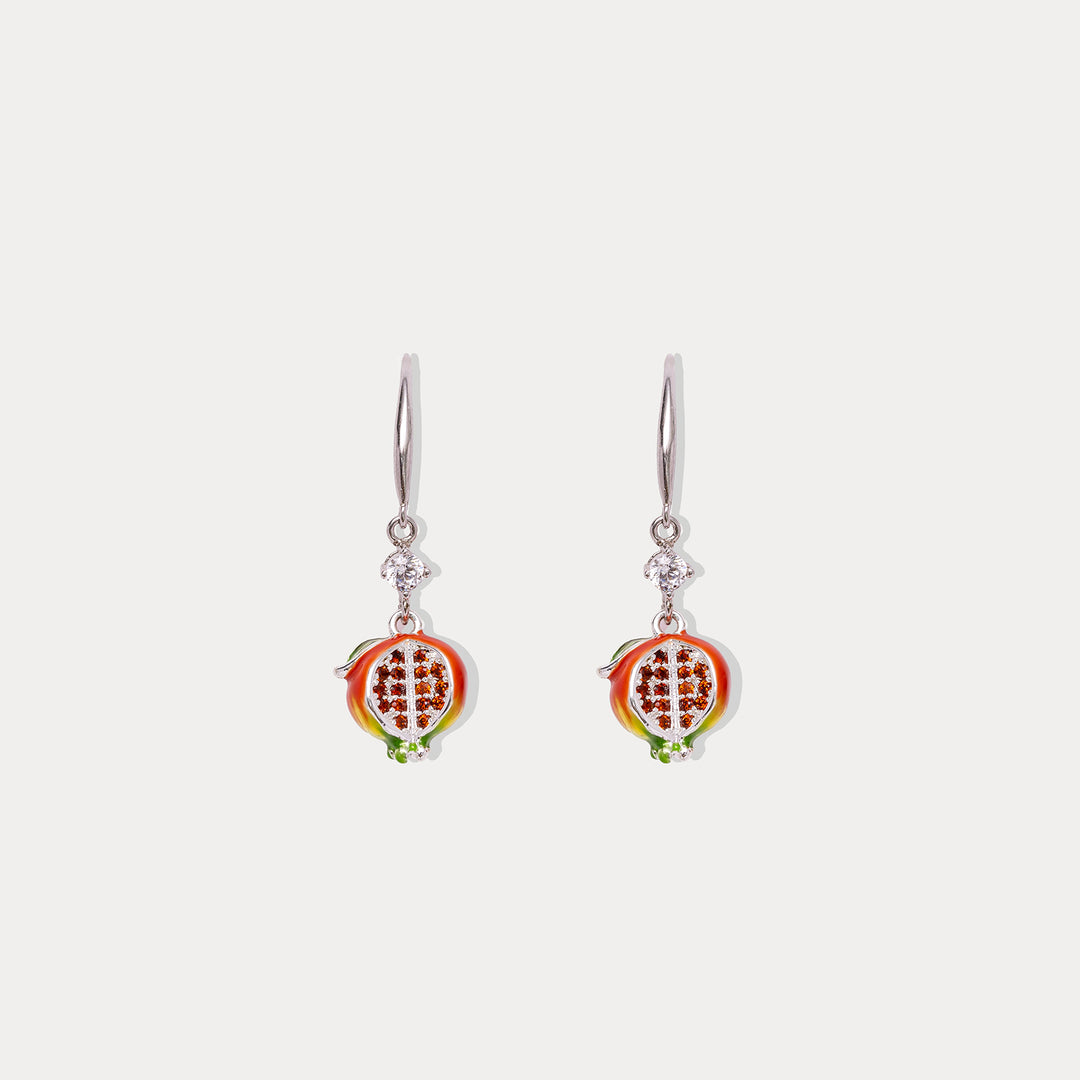 Silver Pomegranate Earrings Selenichast
