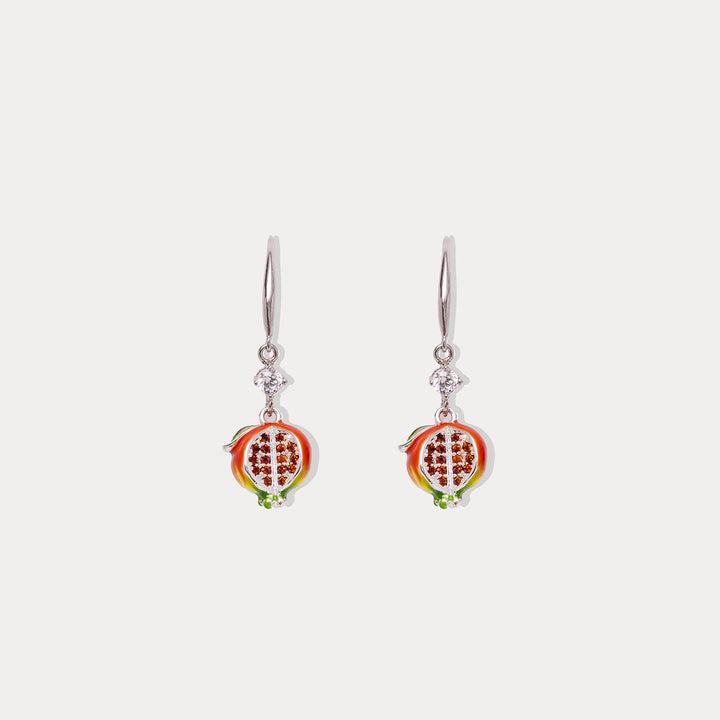Silver Pomegranate Earrings Selenichast