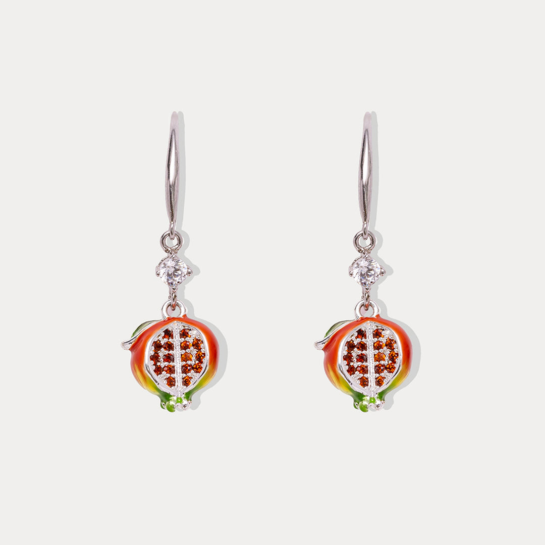 Silver Pomegranate Earrings