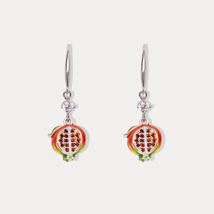 Silver Pomegranate Earrings