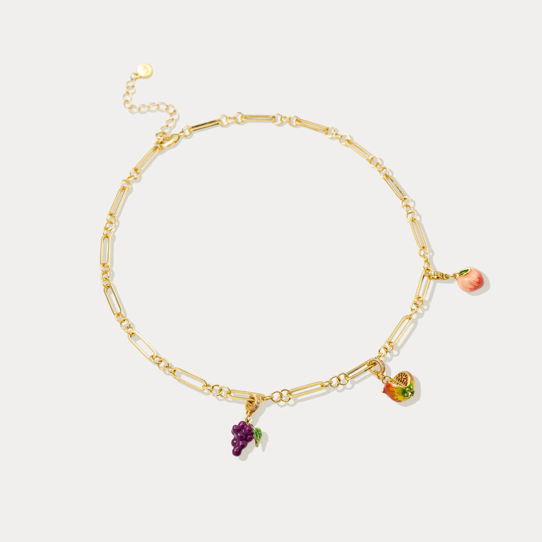 Selenichast Fruit Gold Charm Necklace