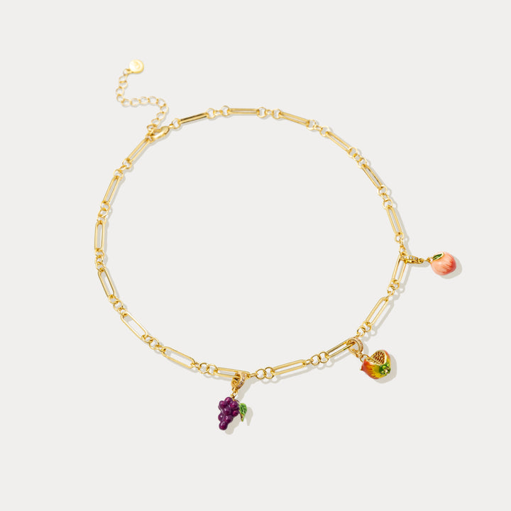 Selenichast Fruit Gold Charm Necklace