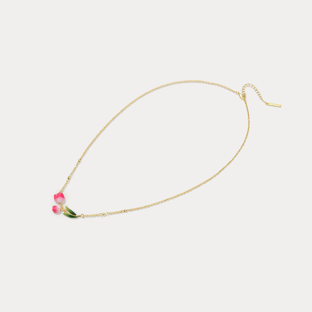 Selenichast Tulip Necklace Tulip Ring Jewelry