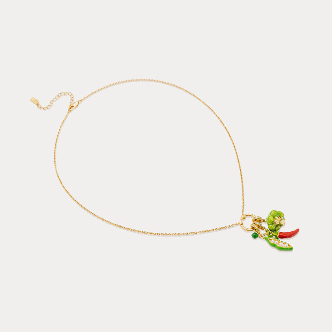 Selenichast Vegetable Pendant Necklace Gold Pendant Necklace