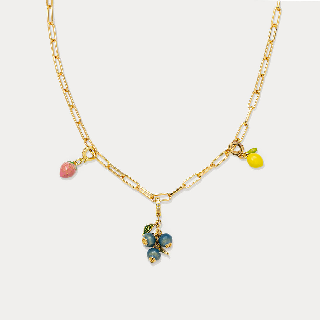 Selenichast Fruit Gold Charm Necklace