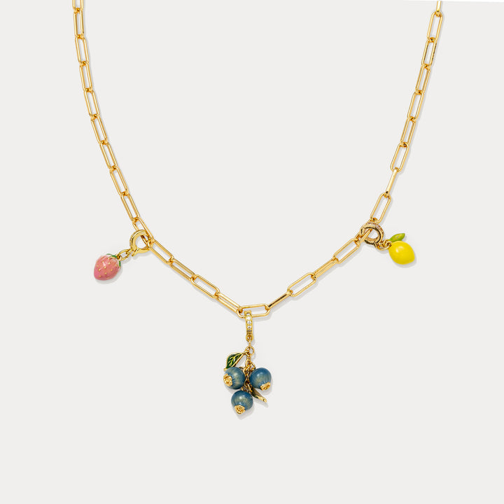 Selenichast Fruit Gold Charm Necklace