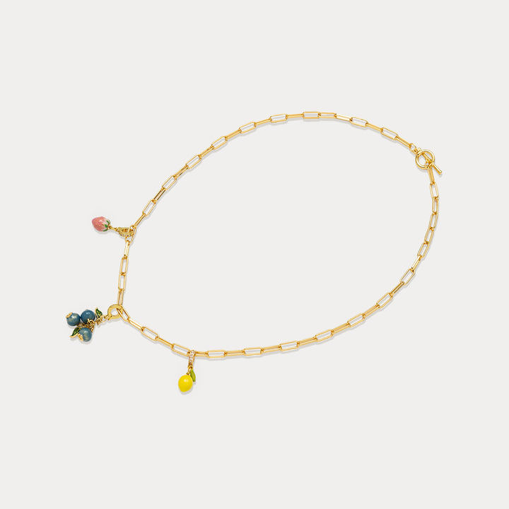 Fruit Gold Charm Necklace Selenichast 