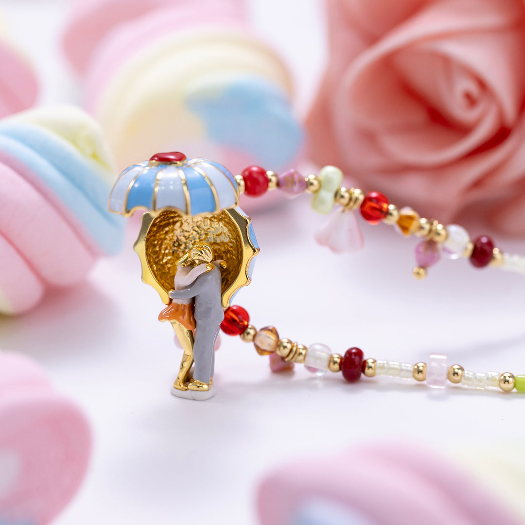 Under Umbrella Lovers Locket Charm
