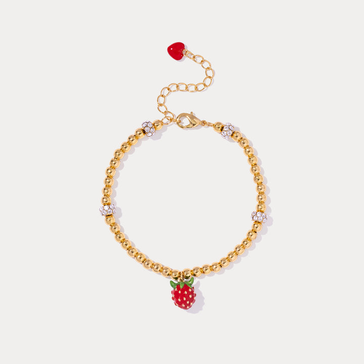 Strawberry Beaded Bracelet