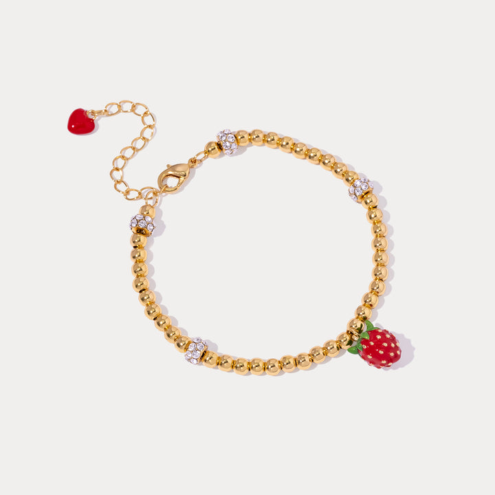 Strawberry Beaded Bracelet
