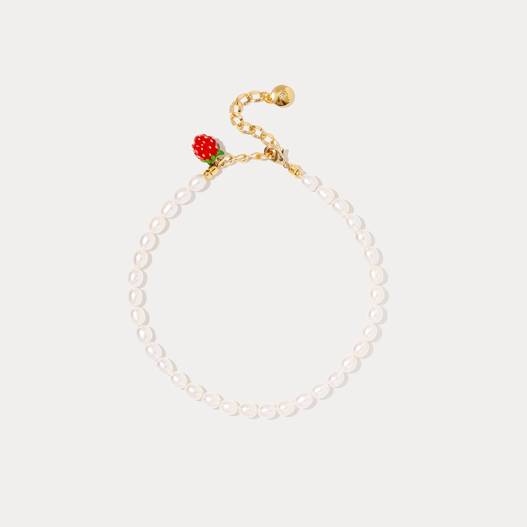 Strawberry Pearl Anklet