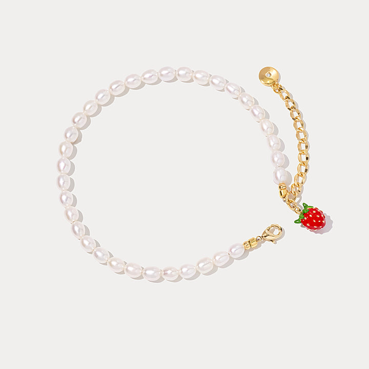 Strawberry Pearl Anklet