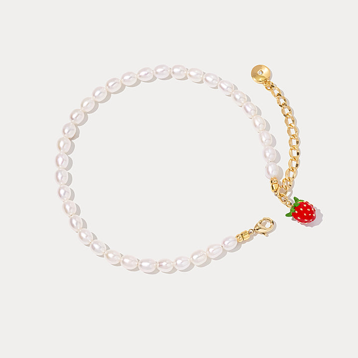 Strawberry Pearl Anklet