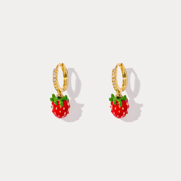 Strawberry Huggie Earrings