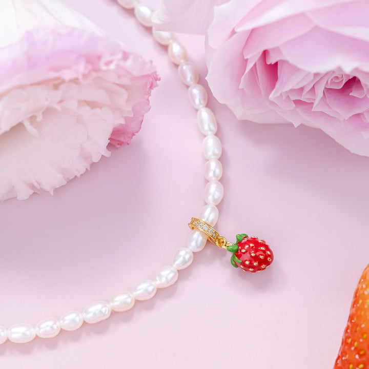 Strawberry Pearl Necklace