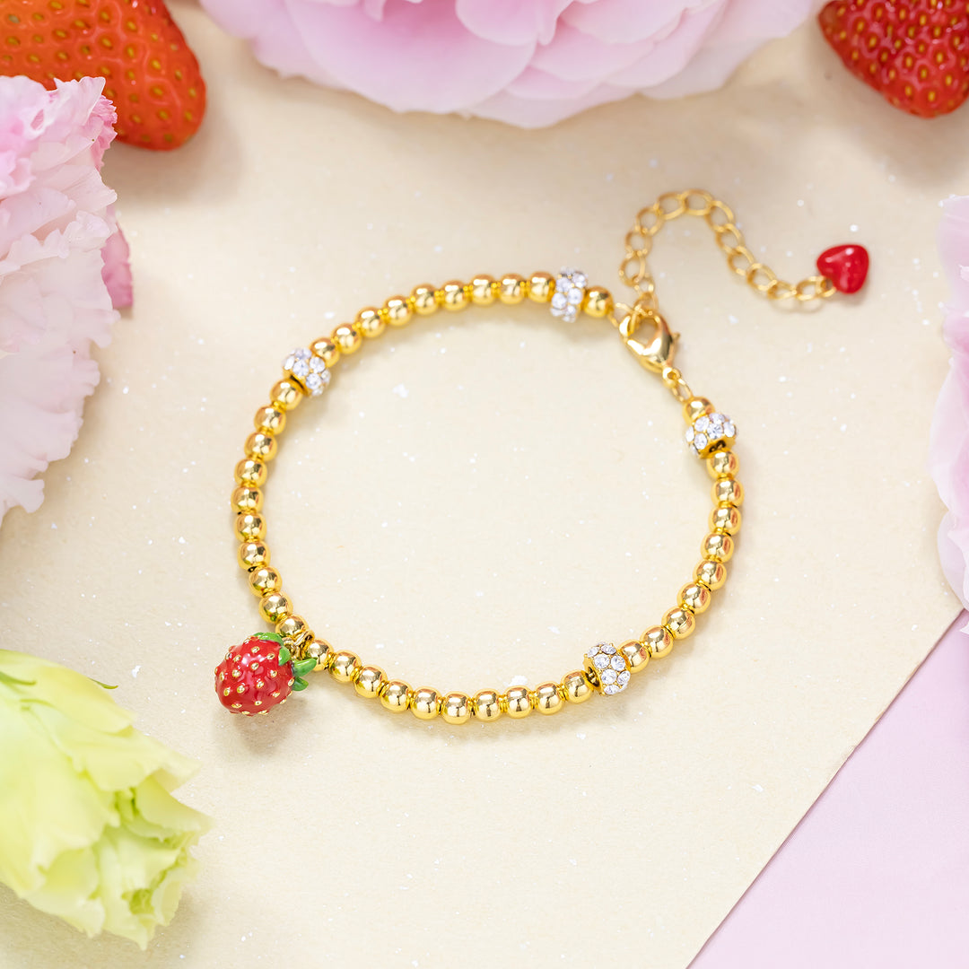 Strawberry Beaded Bracelet
