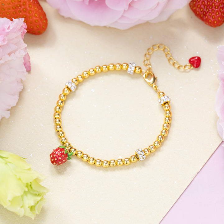 Strawberry Beaded Bracelet