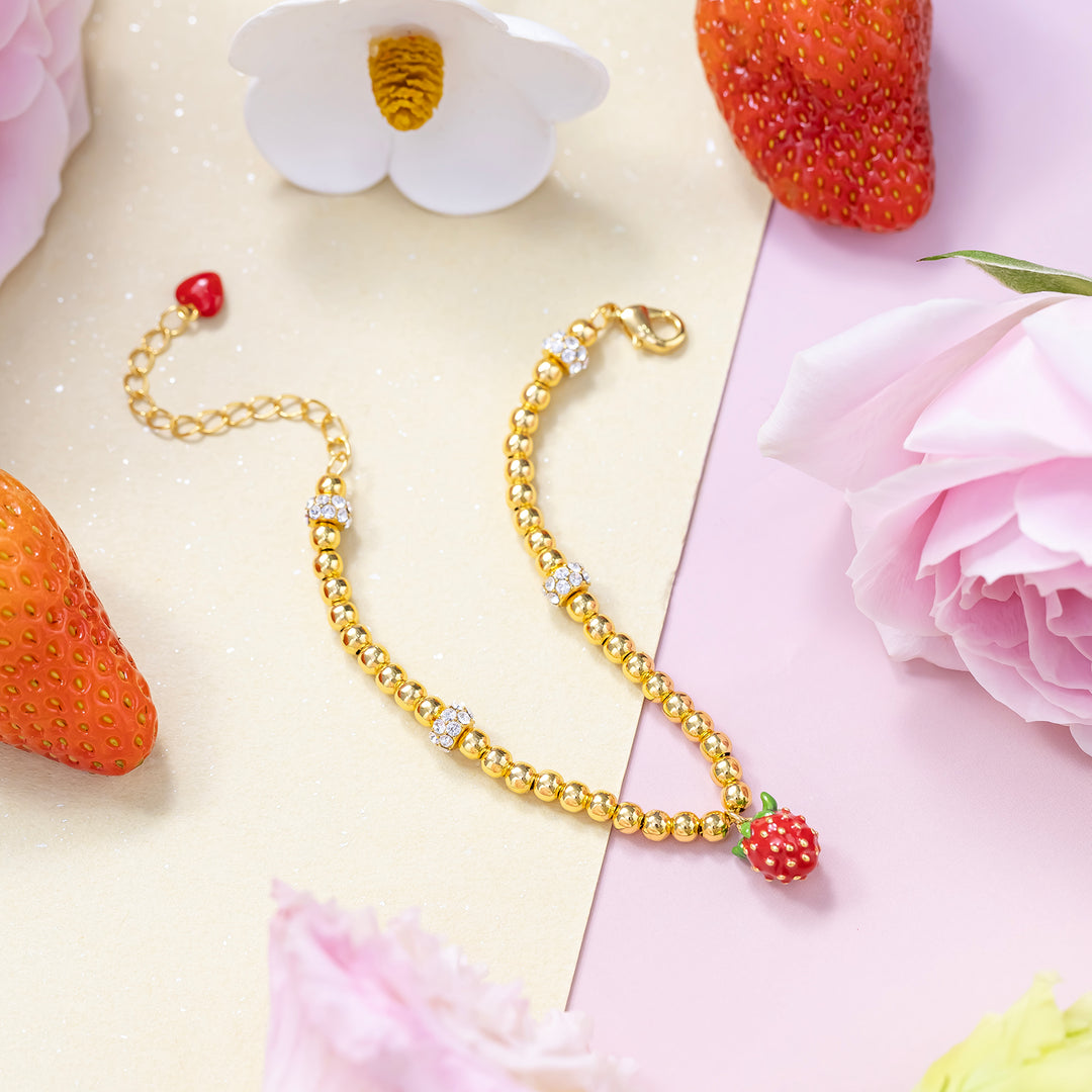 Strawberry Beaded Bracelet