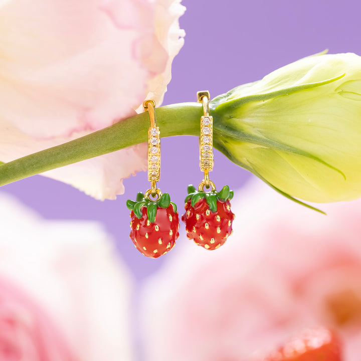 Strawberry Huggie Earrings