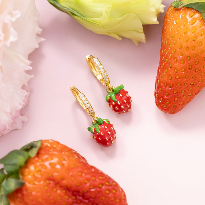 Strawberry Huggie Earrings