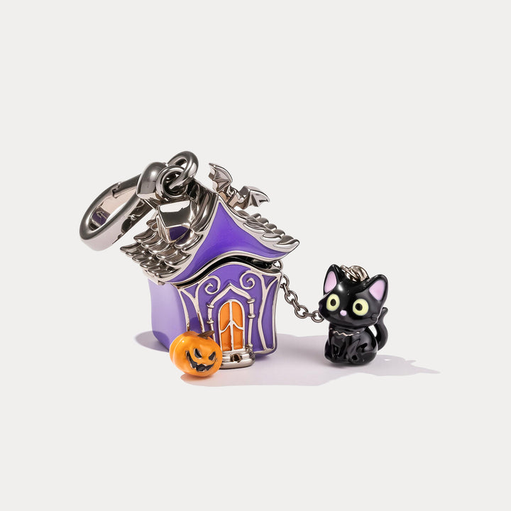 Halloween Black Cat Locket Necklace
