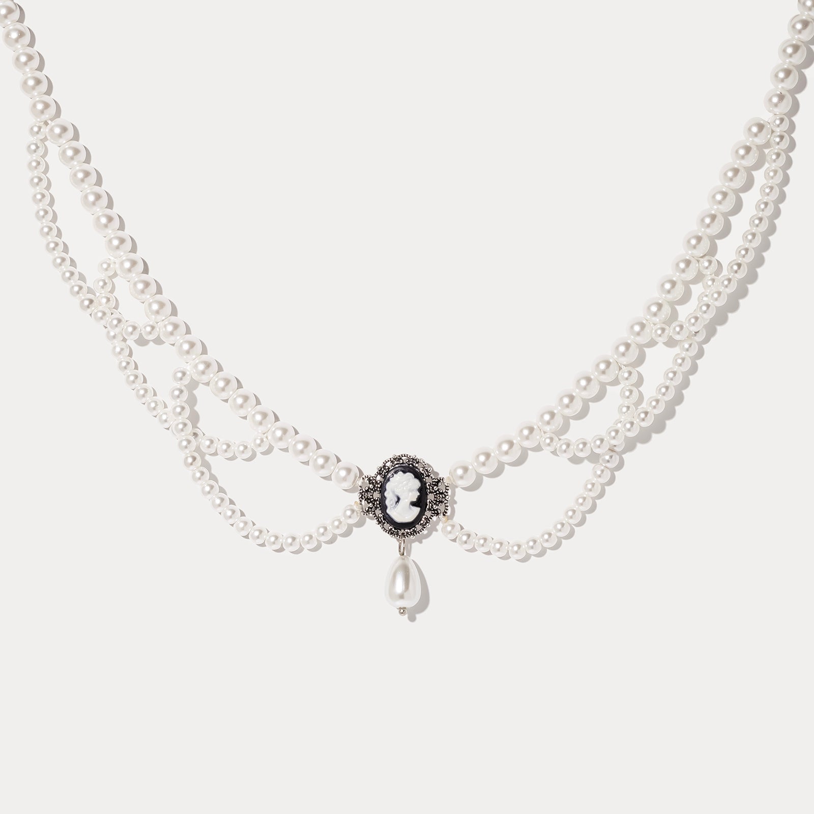 Selenichast Dark Rose Choker Pearl Jewelry