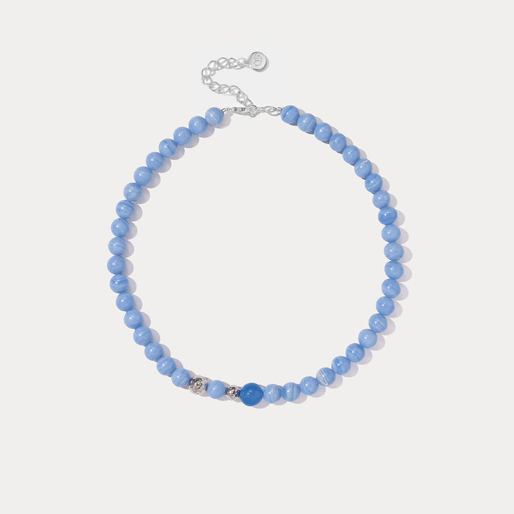 Blue Lace Agate Beaded Necklace