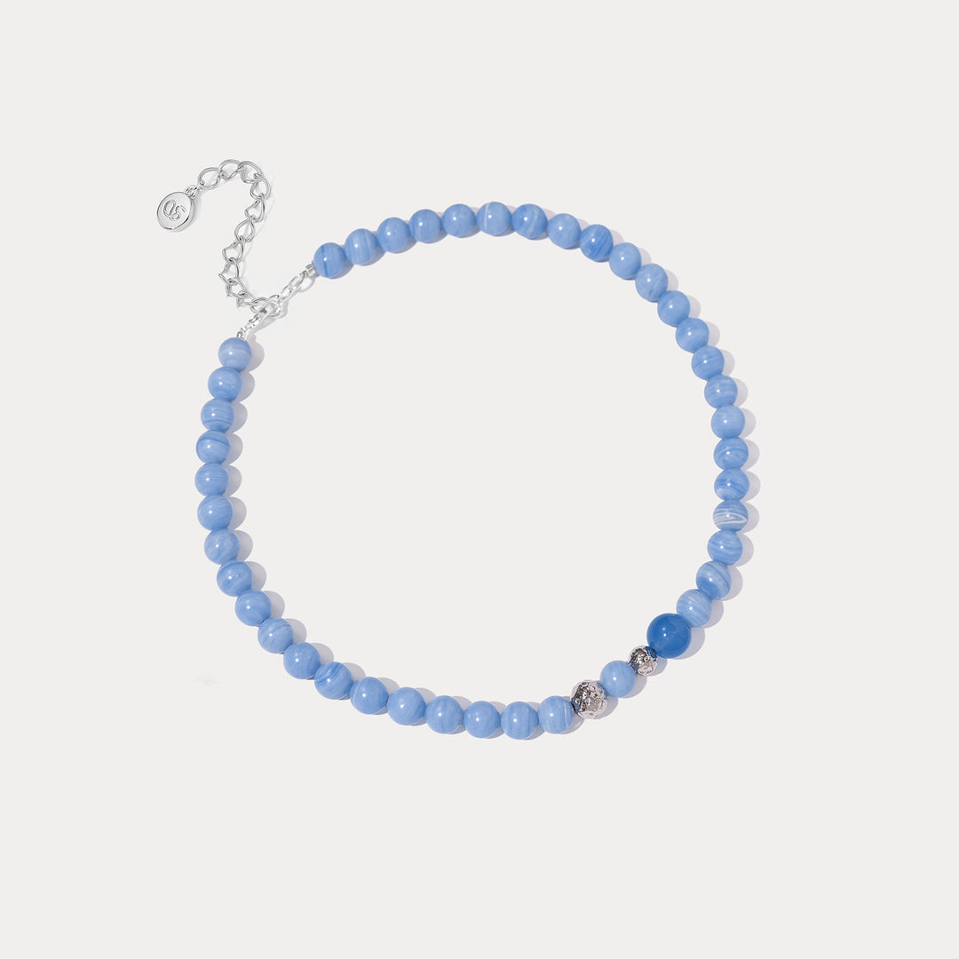 Blue Lace Agate Beaded Necklace