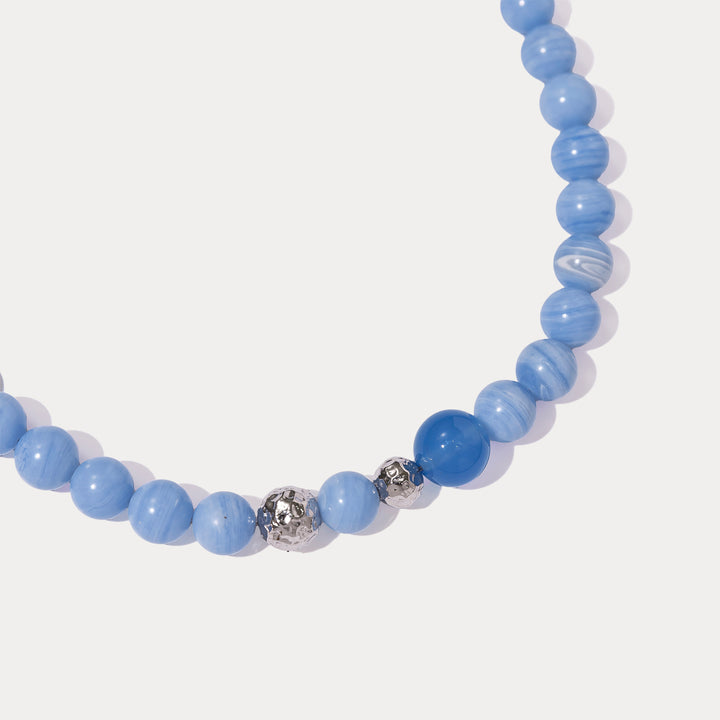 Blue Lace Agate Beaded Necklace