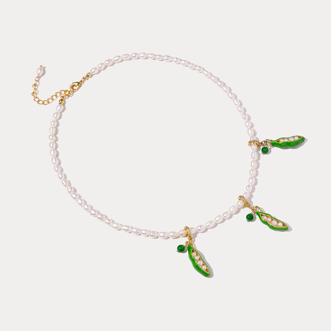 Pea Pod Pearl Necklace