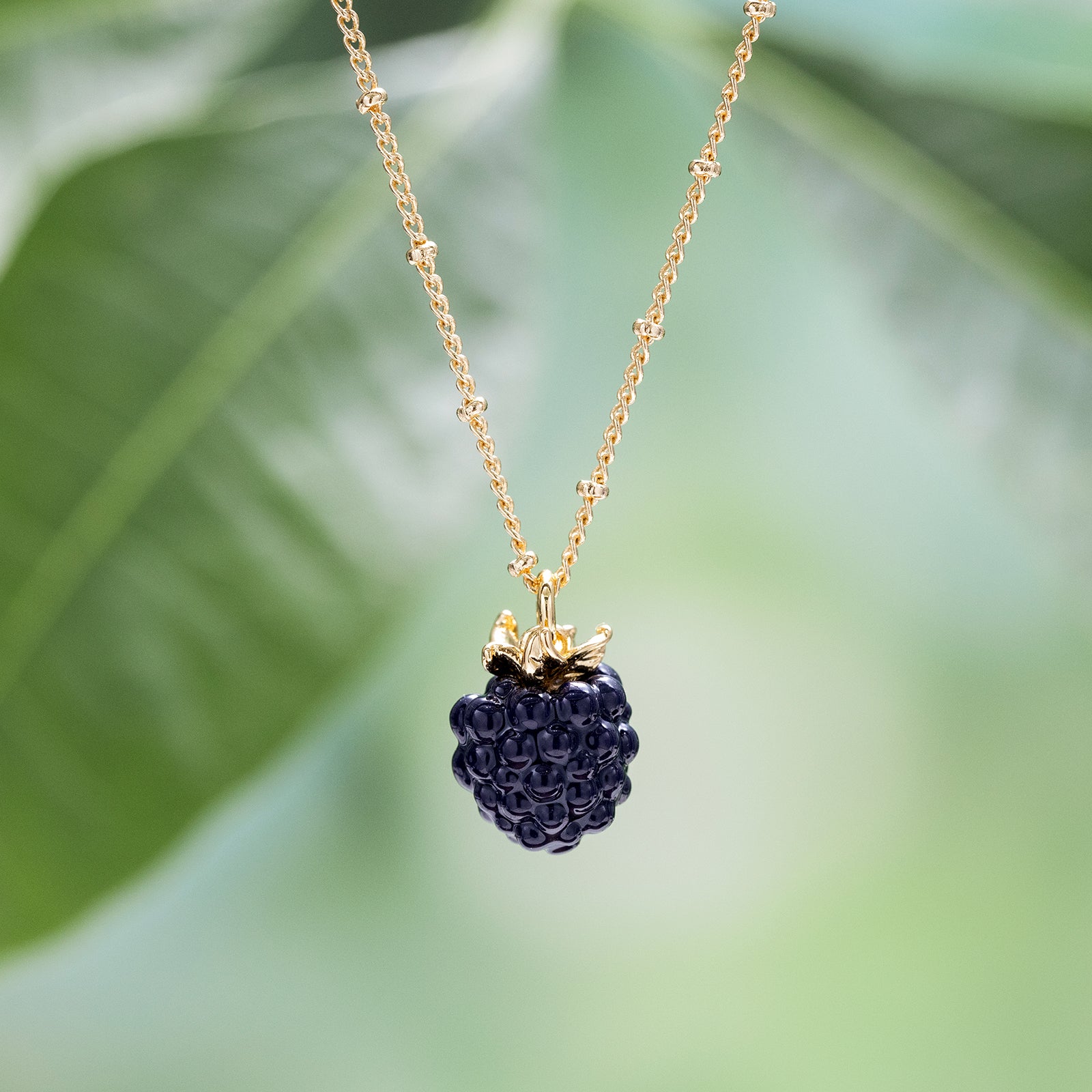 Selenichast Blackberry Necklace - 18K Gold Jewelry and Summer