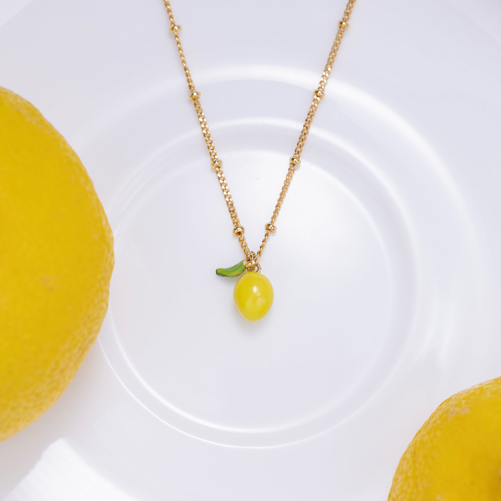 Selenichast Lemon Necklace Lemon Jewelry