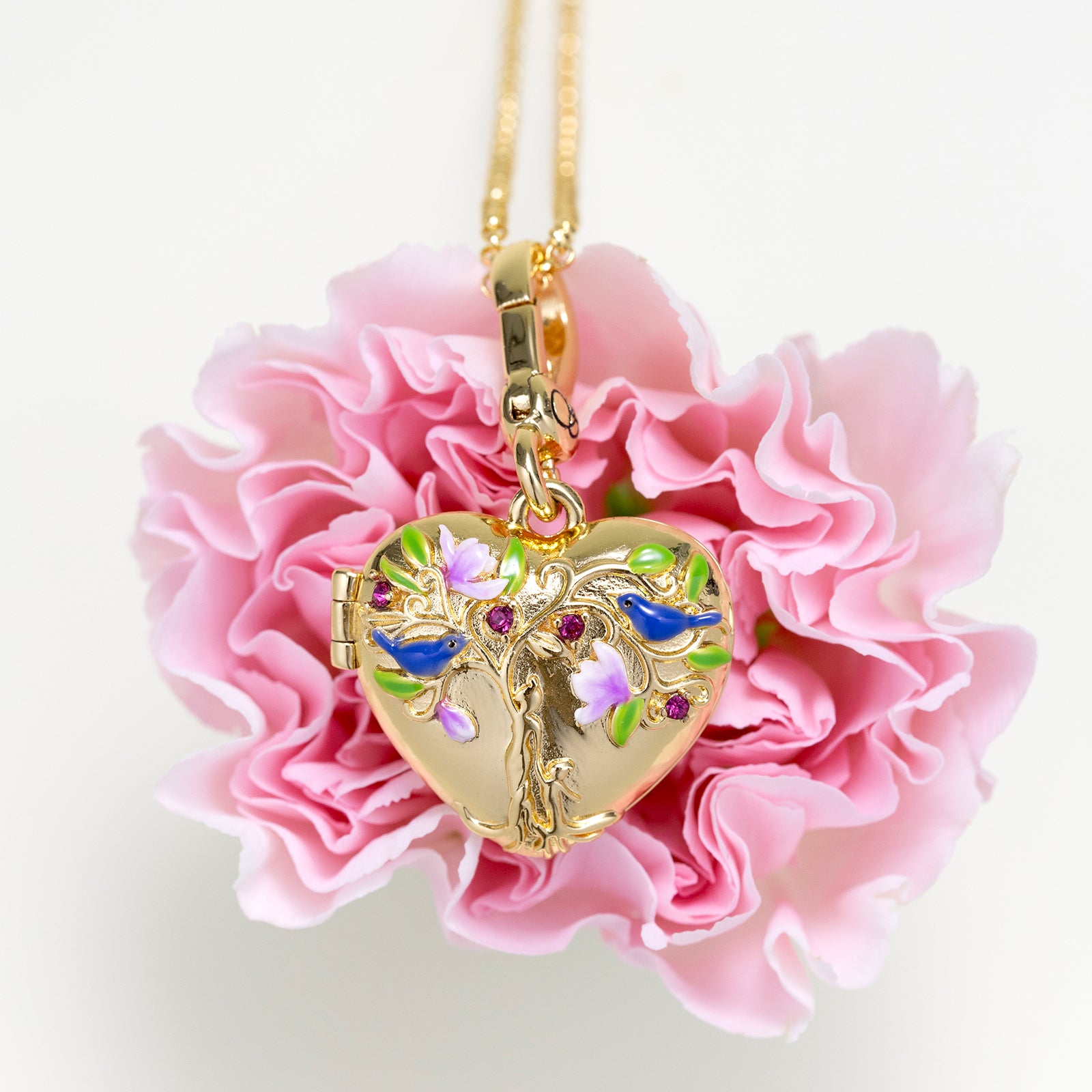 Selenichast Tree of Life Heart Locket Necklace Personalized Jewelry