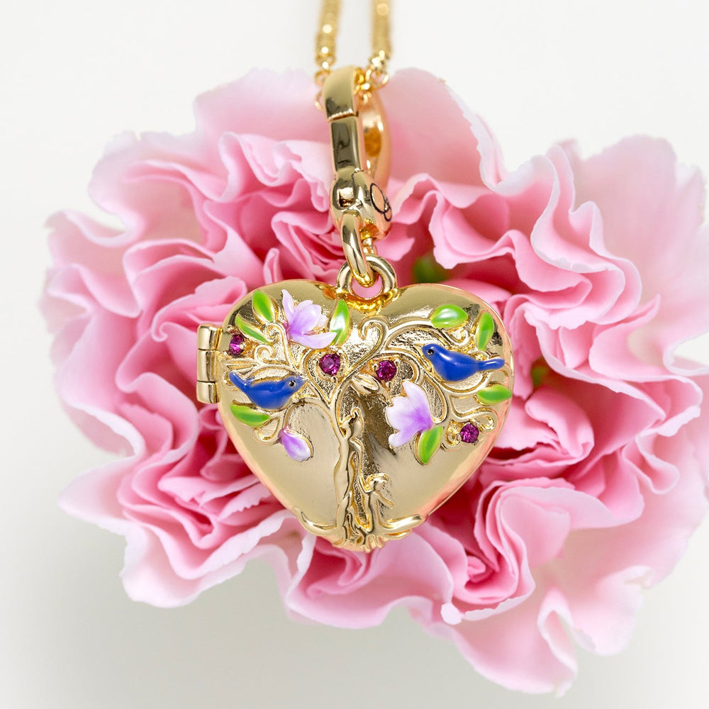 Selenichast Tree of Life Heart Locket Necklace Personalized Jewelry