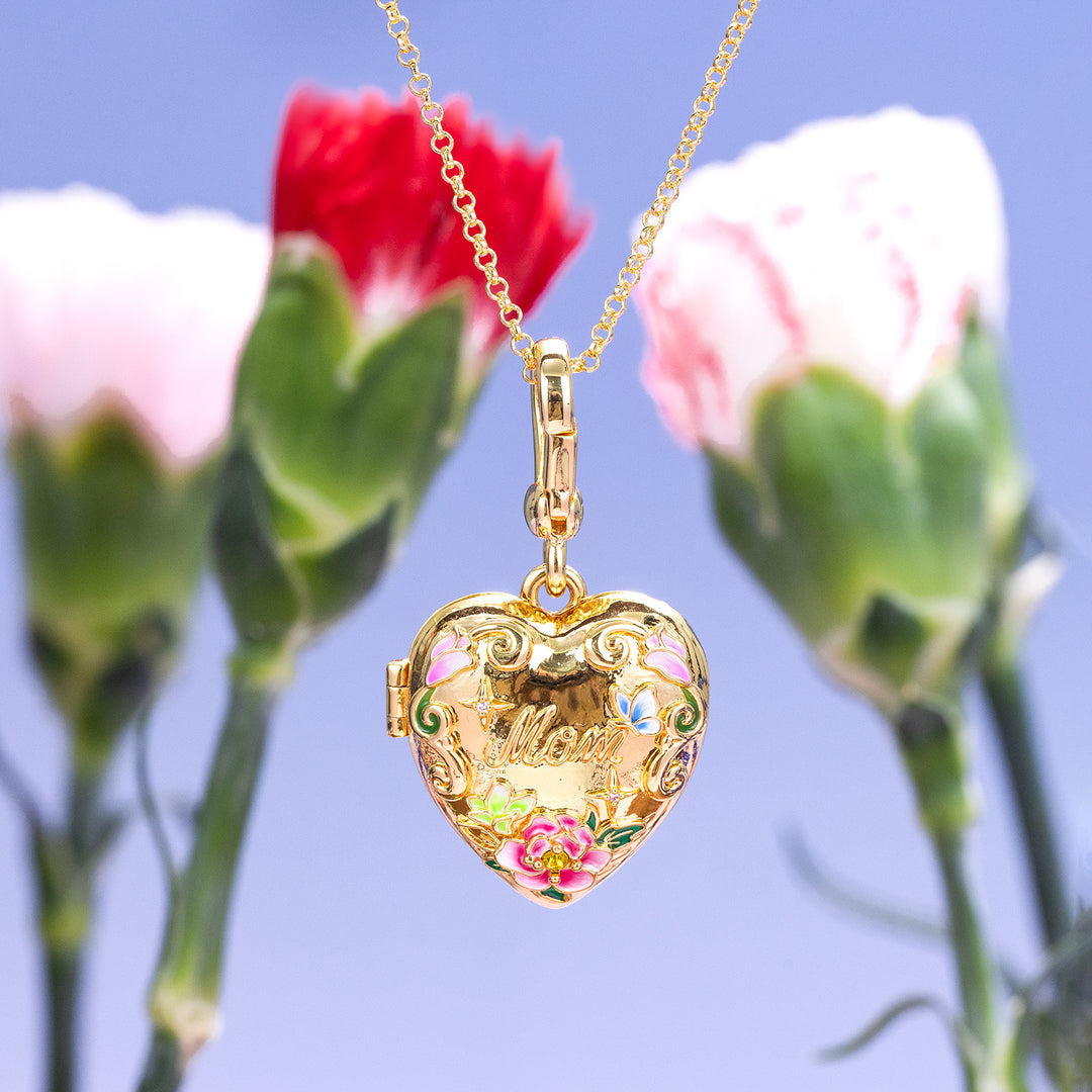 Selenichast Mom Heart Locket Necklace Mom Necklace Gifts for Her