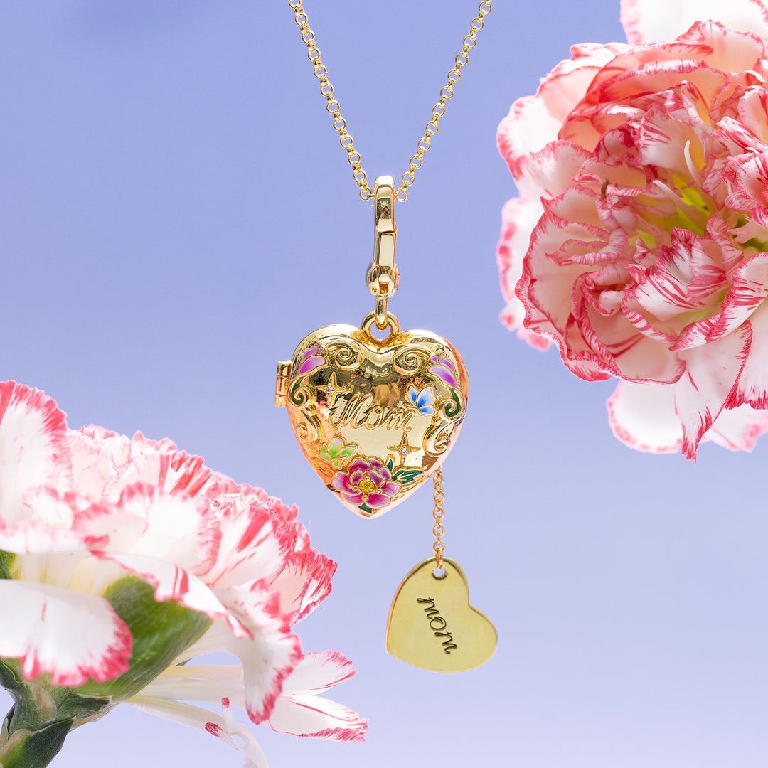 Selenichast Mom Heart Locket Necklace Mom Necklace