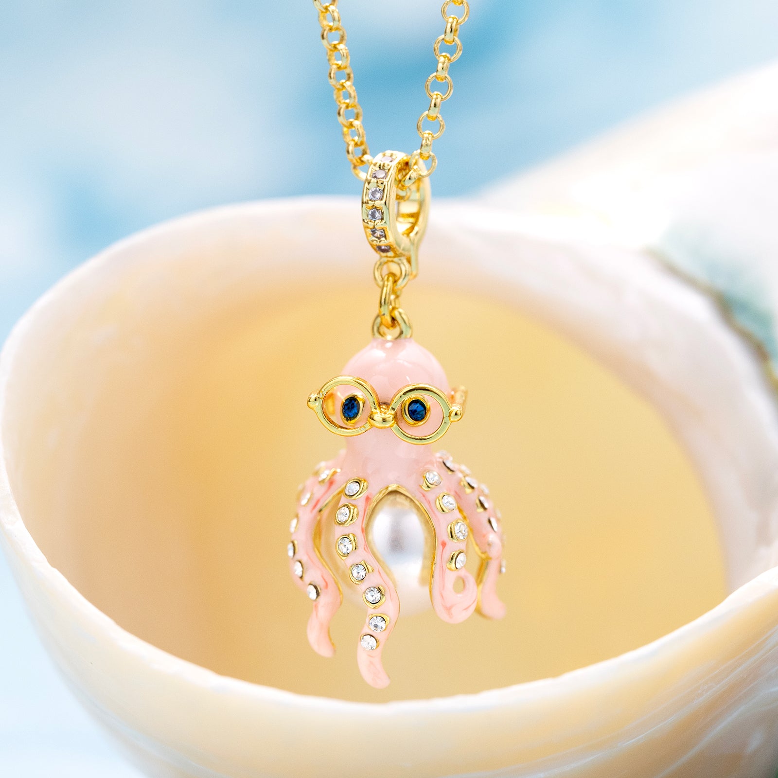 Selenichast 18k Gold Octopus Necklace Animal Jewelry Gift For Girls Selenichast 18k Gold Octopus Necklace Animal Jewelry Gift For Girls