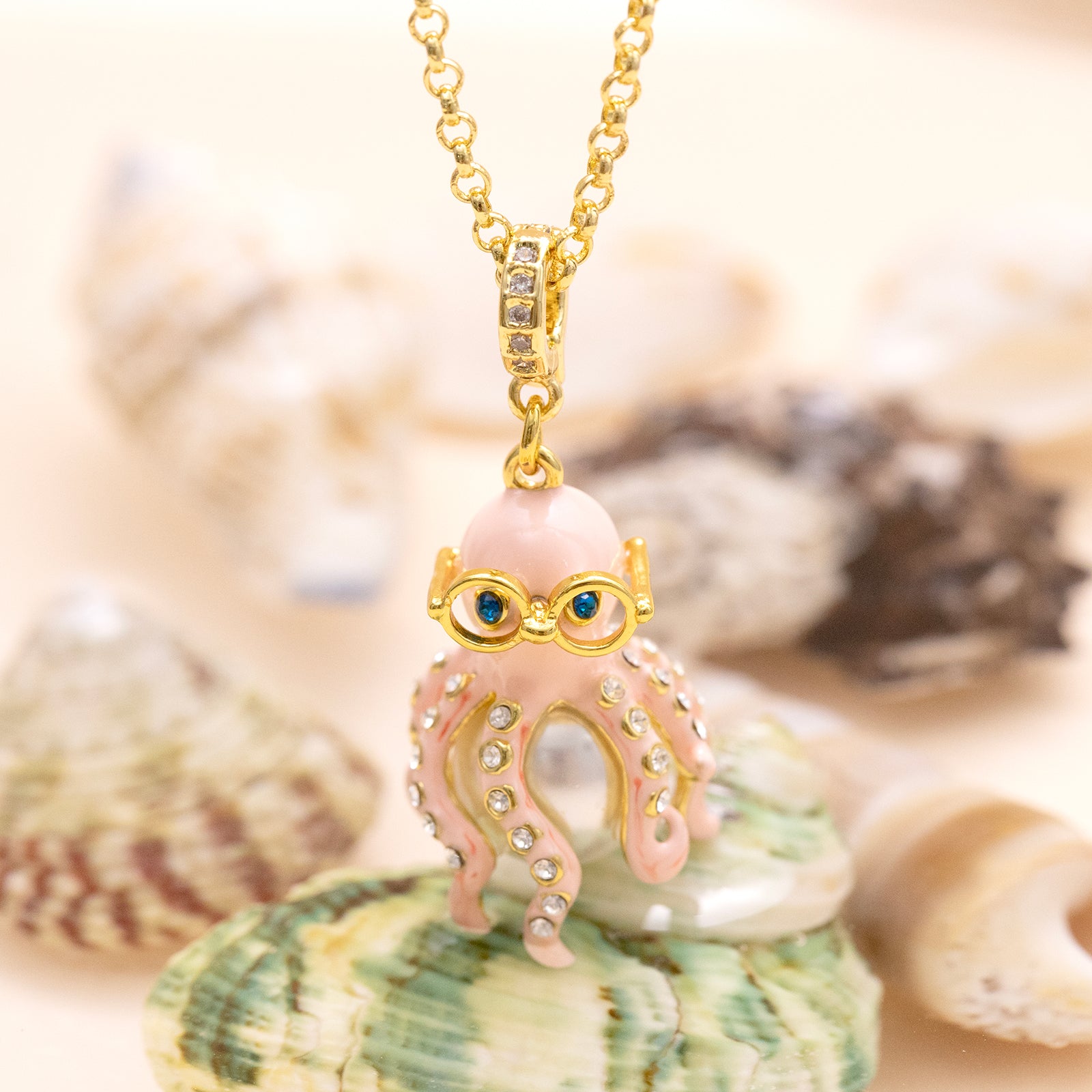 Selenichast 18k Gold Octopus Necklace Animal Jewelry Gift For Girls