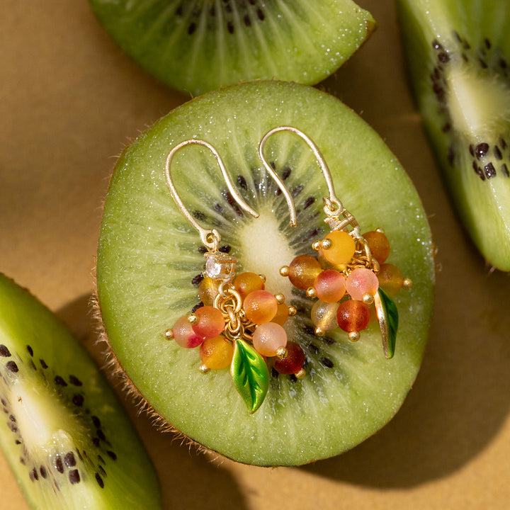 Selenichast Orange Berry Earrings 