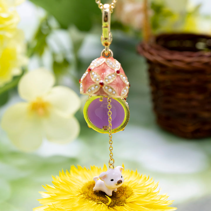 Pig Egg Locket Necklace