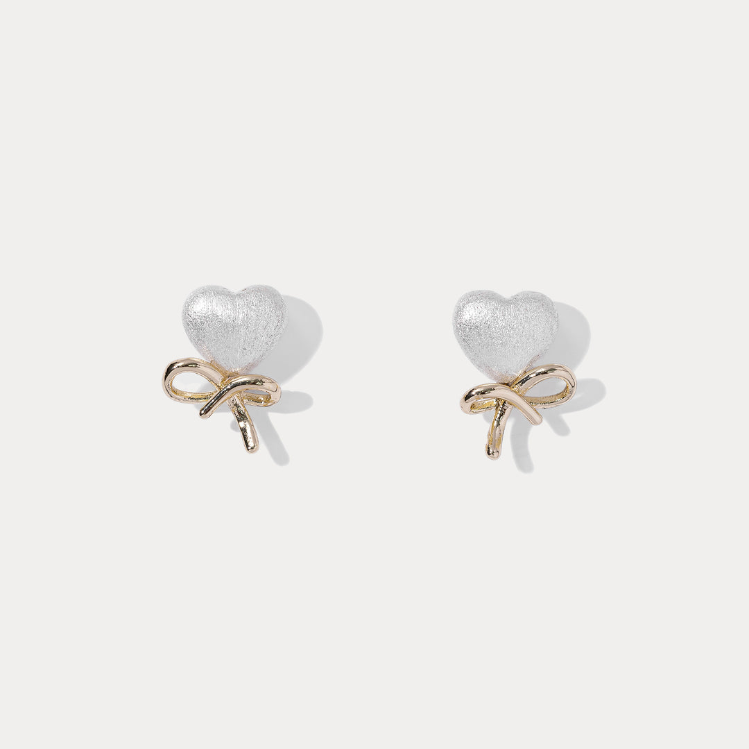 Bow Heart Earrings