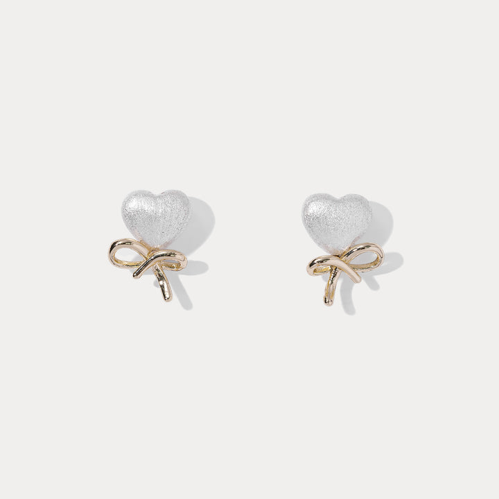 Bow Heart Earrings
