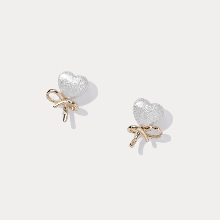 Bow Heart Earrings
