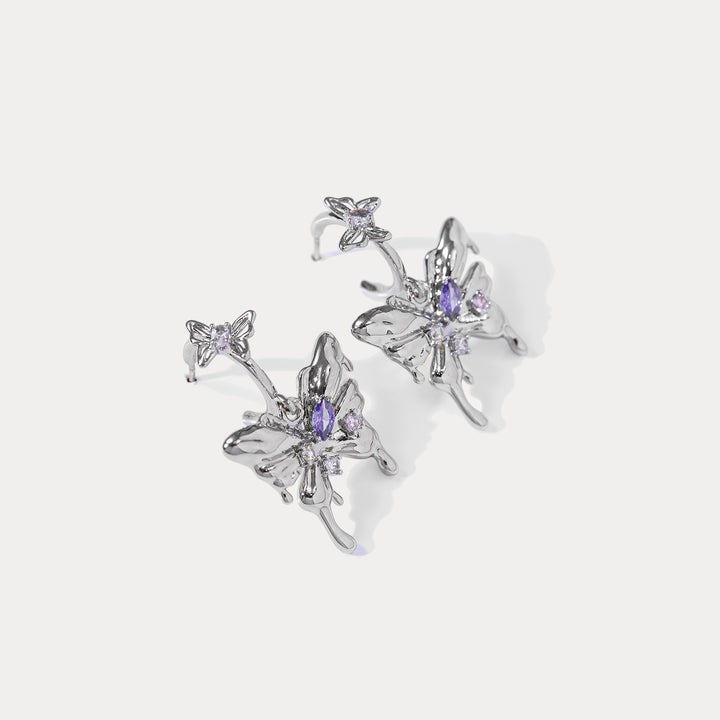 Butterfly Hoop Earrings