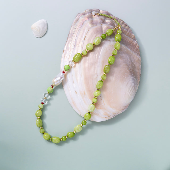 Peridot Bead Necklace