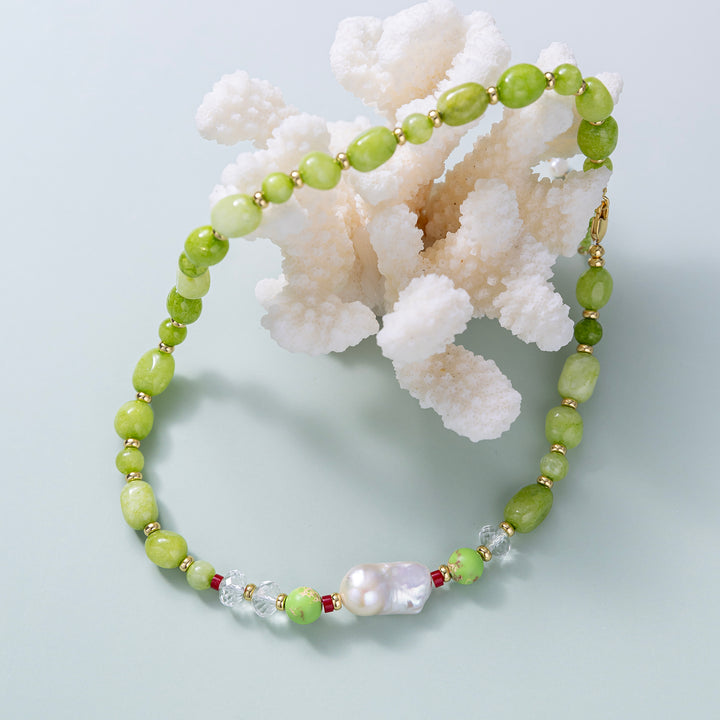 Peridot Bead Necklace