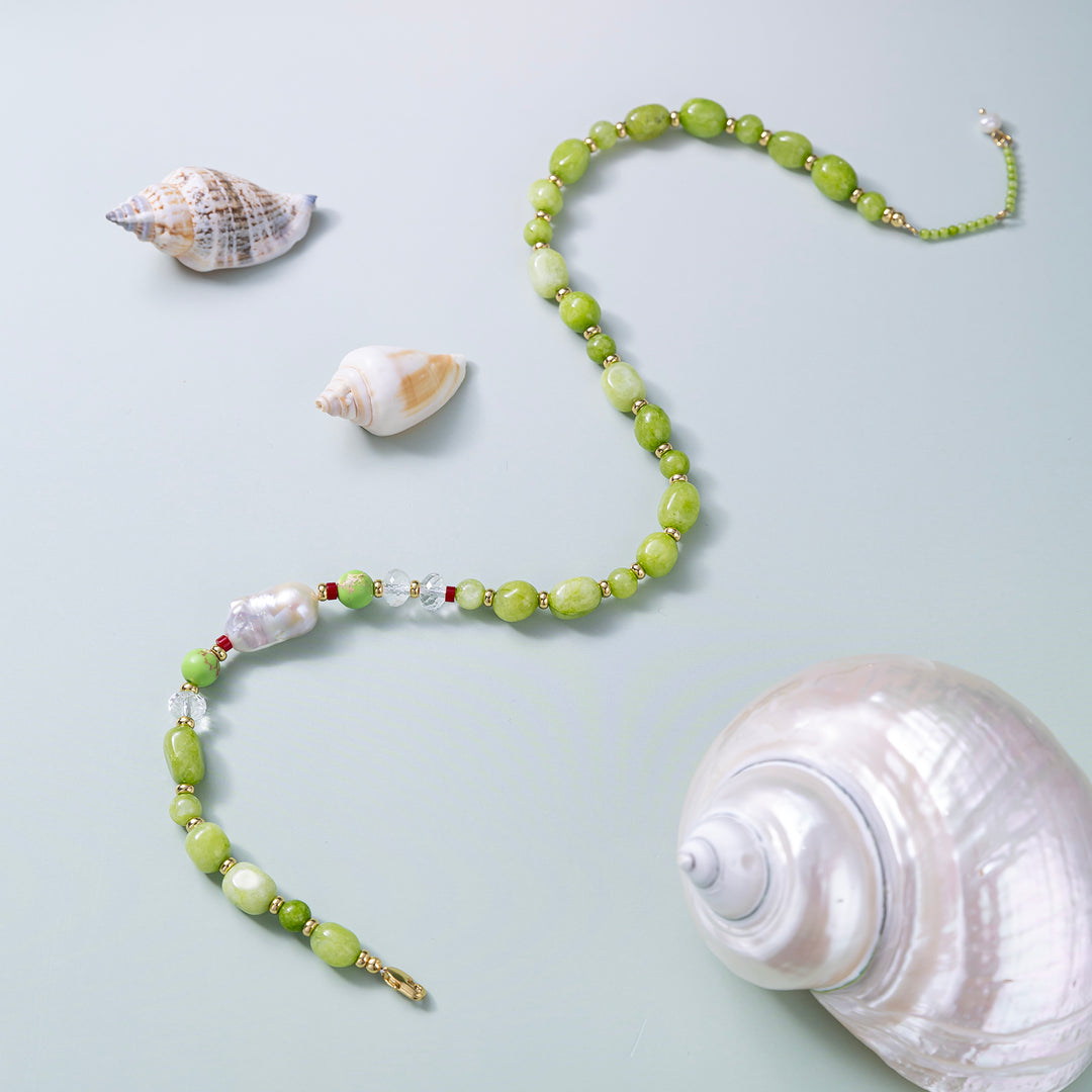 Peridot Bead Necklace