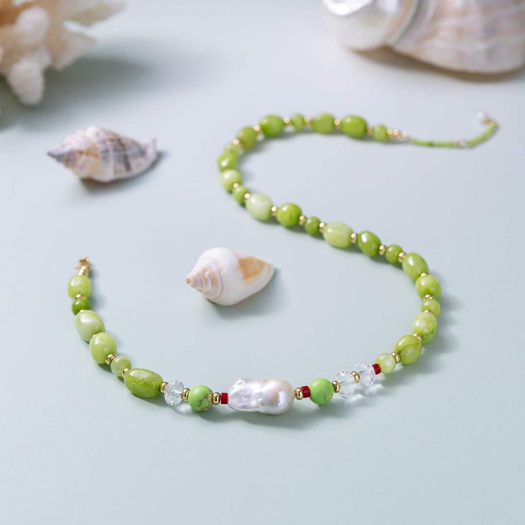 Peridot Bead Necklace