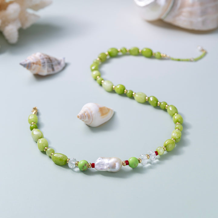 Peridot Bead Necklace