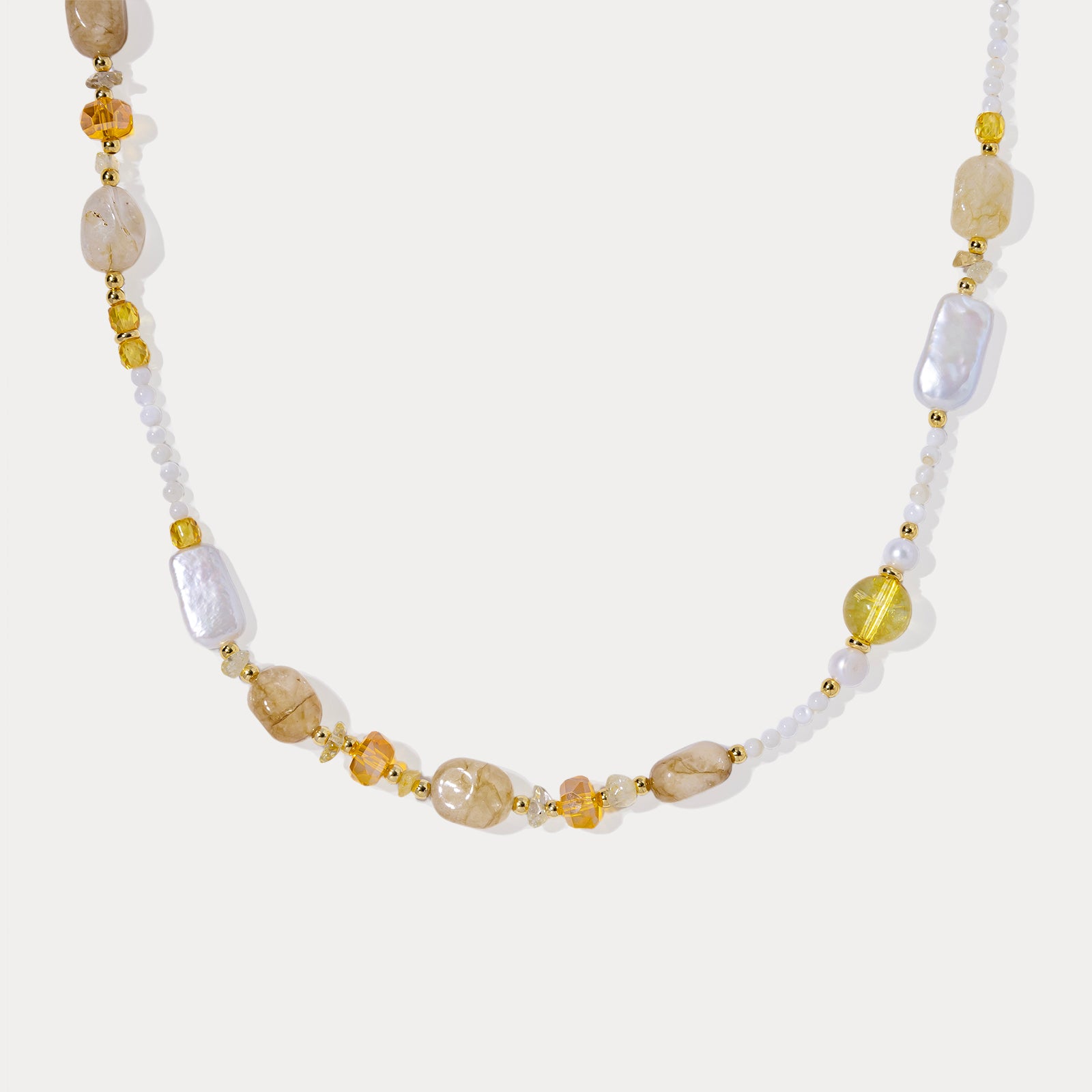 Selenichast Citrine Gemstone Necklace Crystal Jewelry